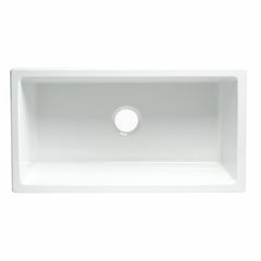 ALFI 33" x 18" Reversible Fluted / Smooth Fireclay Farm Sink - AB3318HS - The Home Selection