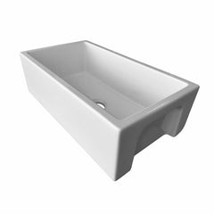 ALFI 33" x 18" Reversible Fluted / Smooth Fireclay Farm Sink - AB3318HS - The Home Selection