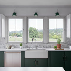 ALFI 33" x 18" Reversible Fluted / Smooth Fireclay Farm Sink - AB3318HS - The Home Selection