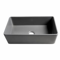 ALFI 33" x 18" Smooth Apron Single Bowl Fireclay Farm Sink - ABF3318S - The Home Selection