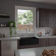 ALFI 33" x 18" Smooth Apron Single Bowl Fireclay Farm Sink - ABF3318S - The Home Selection