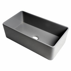 ALFI 33" x 18" Smooth Apron Single Bowl Fireclay Farm Sink - ABF3318S - The Home Selection
