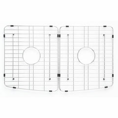 ALFI 33" x 20" White Smooth Curved Apron Double Bowl Fireclay Farm Sink with Grid - ABFC3320D-W - The Home Selection
