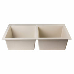 ALFI 34" Drop-In Double Bowl Granite Kitchen Sink - AB3420DI - The Home Selection