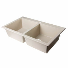 ALFI 34" Drop-In Double Bowl Granite Kitchen Sink - AB3420DI - The Home Selection