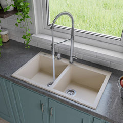 ALFI 34" Drop-In Double Bowl Granite Kitchen Sink - AB3420DI - The Home Selection