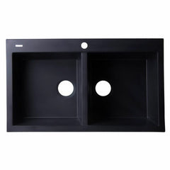 ALFI 34" Drop-In Double Bowl Granite Kitchen Sink - AB3420DI - The Home Selection