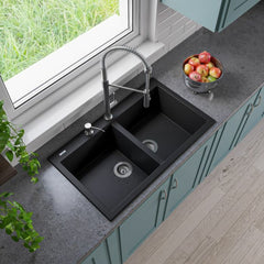 ALFI 34" Drop-In Double Bowl Granite Kitchen Sink - AB3420DI - The Home Selection
