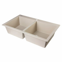 ALFI 34" Drop-In Double Bowl Granite Kitchen Sink - AB3420DI - The Home Selection