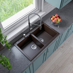 ALFI 34" Drop-In Double Bowl Granite Kitchen Sink - AB3420DI - The Home Selection