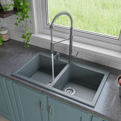 ALFI 34" Drop-In Double Bowl Granite Kitchen Sink - AB3420DI - The Home Selection