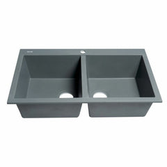 ALFI 34" Drop-In Double Bowl Granite Kitchen Sink - AB3420DI - The Home Selection