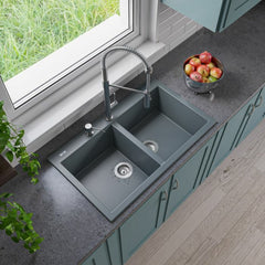 ALFI 34" Drop-In Double Bowl Granite Kitchen Sink - AB3420DI - The Home Selection