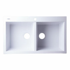 ALFI 34" Drop-In Double Bowl Granite Kitchen Sink - AB3420DI - The Home Selection
