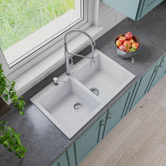 ALFI 34" Drop-In Double Bowl Granite Kitchen Sink - AB3420DI - The Home Selection