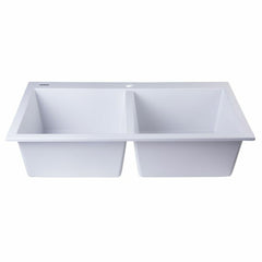 ALFI 34" Drop-In Double Bowl Granite Kitchen Sink - AB3420DI - The Home Selection