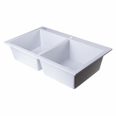 ALFI 34" Drop-In Double Bowl Granite Kitchen Sink - AB3420DI - The Home Selection