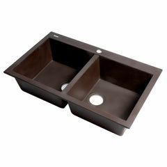 ALFI 34" Drop-In Double Bowl Granite Kitchen Sink - AB3420DI - The Home Selection