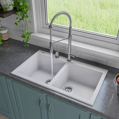 ALFI 34" Drop-In Double Bowl Granite Kitchen Sink - AB3420DI - The Home Selection
