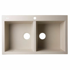 ALFI 34" Drop-In Double Bowl Granite Kitchen Sink - AB3420DI - The Home Selection