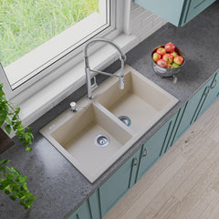 ALFI 34" Drop-In Double Bowl Granite Kitchen Sink - AB3420DI - The Home Selection