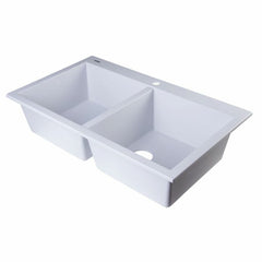 ALFI 34" Drop-In Double Bowl Granite Kitchen Sink - AB3420DI - The Home Selection