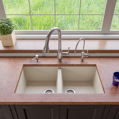 ALFI 34" Undermount Double Bowl Granite Kitchen Sink - AB3420UM - The Home Selection