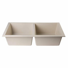 ALFI 34" Undermount Double Bowl Granite Kitchen Sink - AB3420UM - The Home Selection