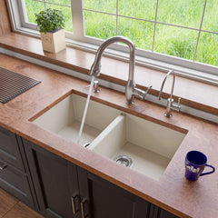 ALFI 34" Undermount Double Bowl Granite Kitchen Sink - AB3420UM - The Home Selection