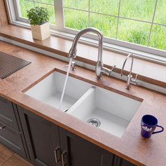 ALFI 34" Undermount Double Bowl Granite Kitchen Sink - AB3420UM - The Home Selection