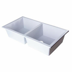 ALFI 34" Undermount Double Bowl Granite Kitchen Sink - AB3420UM - The Home Selection