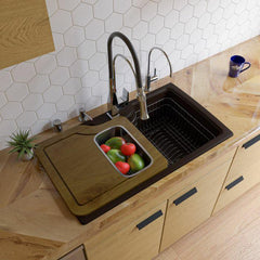 ALFI 35" Drop-In Single Bowl Granite Composite Kitchen Sink - AB3520DI - The Home Selection