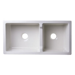 ALFI 36" Apron Thick Wall Fireclay Double Bowl Farm Sink - AB3618ARCH - The Home Selection
