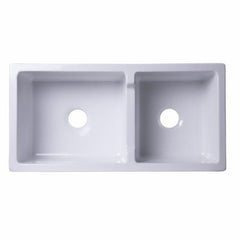 ALFI 36" Apron Thick Wall Fireclay Double Bowl Farm Sink - AB3618ARCH - The Home Selection