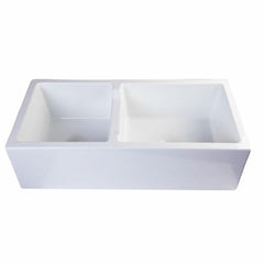 ALFI 36" Smooth Thick Wall Fireclay Double Bowl Farm Sink - AB3618DB - The Home Selection