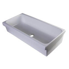 ALFI 36" White Above Mount Fireclay Bath Trough Sink - AB36TR - The Home Selection