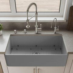 ALFI 36" x 18" Smooth Apron Single Bowl Fireclay Farm Sink - ABF3618 - The Home Selection