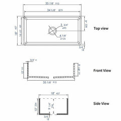 ALFI 36" x 18" Smooth Apron Single Bowl Fireclay Farm Sink - ABF3618 - The Home Selection