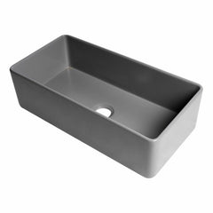 ALFI 36" x 18" Smooth Apron Single Bowl Fireclay Farm Sink - ABF3618 - The Home Selection