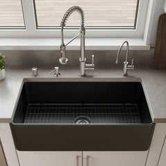 ALFI 36" x 18" Smooth Apron Single Bowl Fireclay Farm Sink - ABF3618 - The Home Selection