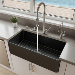 ALFI 36" x 18" Smooth Apron Single Bowl Fireclay Farm Sink - ABF3618 - The Home Selection