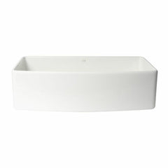 ALFI 36" x 20" White Smooth Curved Apron Single Bowl Fireclay Farm Sink - ABFC3620S-W - The Home Selection