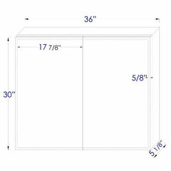ALFI 36" x 30" Double Door LED Light Medicine Cabinet - ABMC3630 - The Home Selection