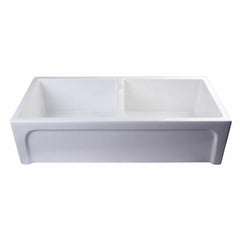 ALFI 39" Apron Thick Wall Fireclay Double Bowl Farm Sink - AB3918ARCH - The Home Selection