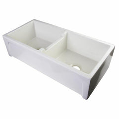 ALFI 39" Apron Thick Wall Fireclay Double Bowl Farm Sink - AB3918ARCH - The Home Selection