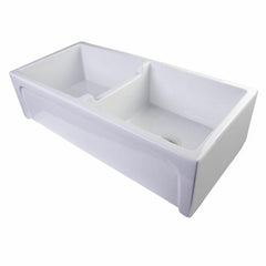 ALFI 39" Apron Thick Wall Fireclay Double Bowl Farm Sink - AB3918ARCH - The Home Selection