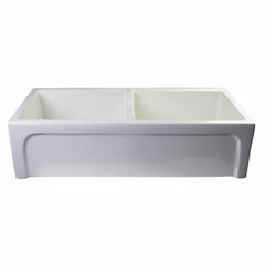 ALFI 39" Apron Thick Wall Fireclay Double Bowl Farm Sink - AB3918ARCH - The Home Selection