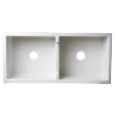 ALFI 39" Apron Thick Wall Fireclay Double Bowl Farm Sink - AB3918ARCH - The Home Selection