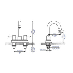 ALFI 4" Two-Handle Centerset Bathroom Faucet - AB1400 - The Home Selection