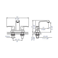 ALFI 4" Two-Handle Centerset Bathroom Faucet - AB1493 - The Home Selection